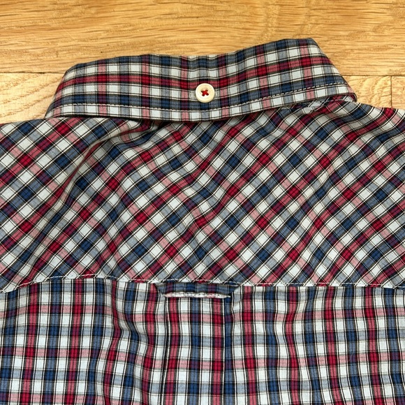 BEN SHERMAN age 4-5 blue and red plaid button down shirt with pocket - Picture 16 of 16
